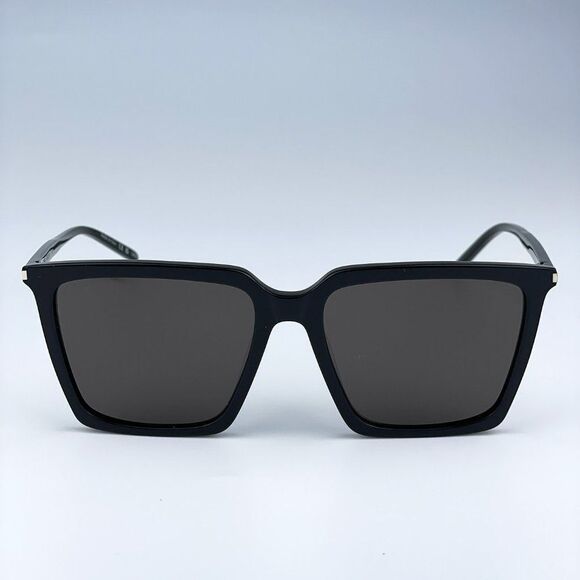 NEW Saint Laurent SL474 001 Black Square Unisex Sunglasses - Picture 3 of 13